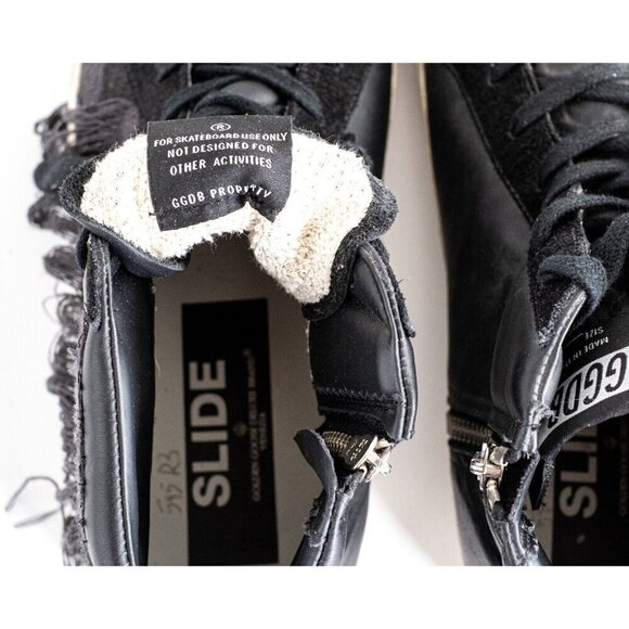 Size 43 | 10 US -  SLIDE Black Calfskin Men\'s Sneakers High-Top main image 12